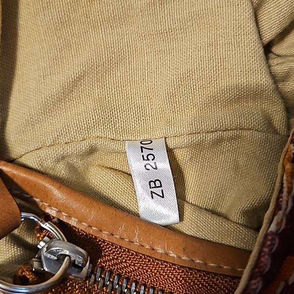 VTG 1970s FOSSIL Floral Canvas Boho Carpet Key-per Shoulder Bag - Picture 11 of 12